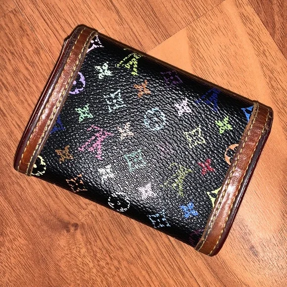 Authentic Louis Vuitton Takashi Murakami Multicolor Coin Case